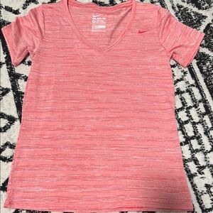 Nike Heathered Pink V-Neck Tee